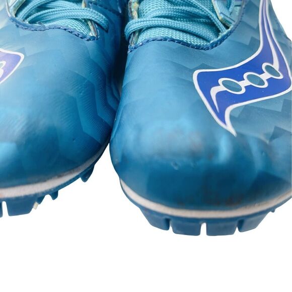 SAUCONY Track & Field Cleats Ocean Blue Electric Racing Shoes women’s size 10 - Picture 3 of 10